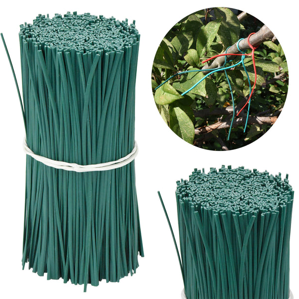100-2000 Green Twist Tie Plastic Cable Cord Ties Reusable Packaging Plants Wire