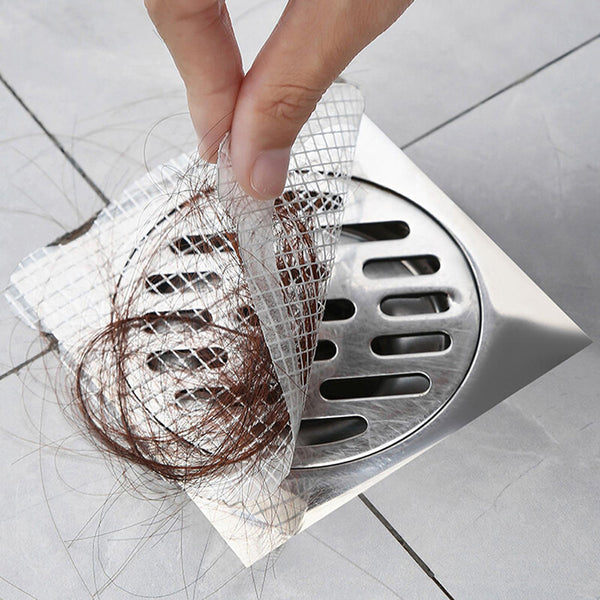 30 Pack Disposable Shower Drains Hair Catcher Mesh Sticker Bathroom Bathing AUS