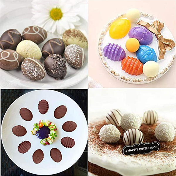 2PCS Bunny Egg Easter Chocolate Cake ice Cube Cookie Silicone Mold Fondant AU