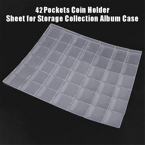 10x 42 Pocket Coin Holder Sheet Storage Page Collection Album Folder Book Sleeve