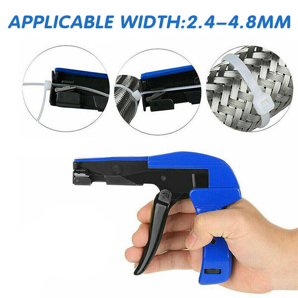 Cable Tie Gun Tension Fastener Tensioning Cutting Tool For 2.4-4.8mm Nylon Wire