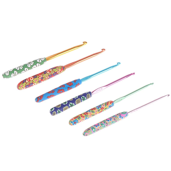 9X Colourful Soft Crochet Hook Set Ergonomic Handles Knitting Needles Sewing AU