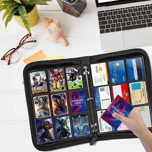 20 x 18-Pocket Card Binder Pages Black Sideload Baseball Trading Folder Storage