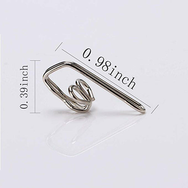 Pencil Pleat Curtain Hooks - Metal Gathering Hooks 28mm, Silver