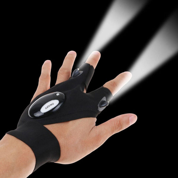 Outdoor Flashlight Waterproof Fishing Glove with LED Rescue Night Light