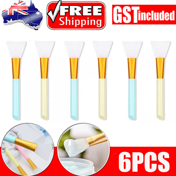 6X Pack Facial Mask Silicone Brush Applicator Face Mask Tool Soft Cosmetic Tool