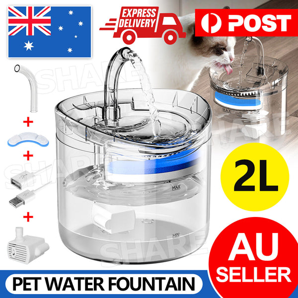 Pet Water Fountain Cat Dog Automatic Electric Sensor Drinking Dispenser Filter