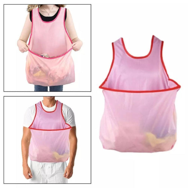 Laundry Apron Oxford Cloth Apron with Large Pocket Portable Clothes Drying Apron