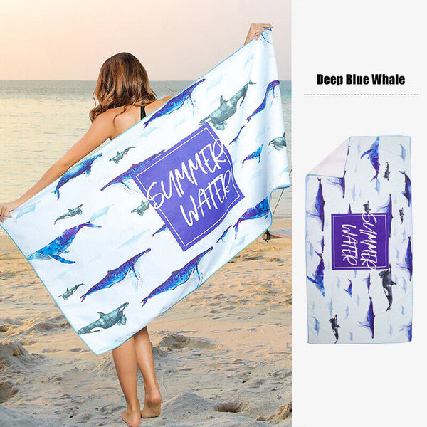 77x155CM Microfibre Travel Beach Towel Sand Free Quick Dry Swimming Bath Towel
