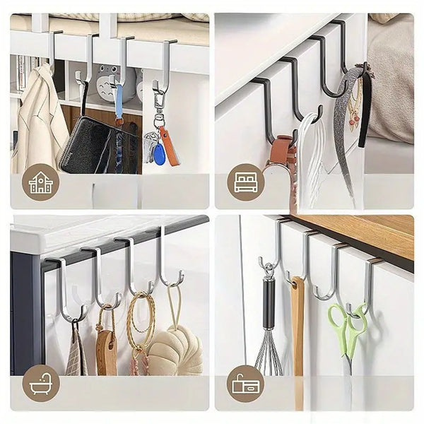 10PCS Stainless Steel Cabinet Door Hooks Closet Drawer Hanging Hooks
