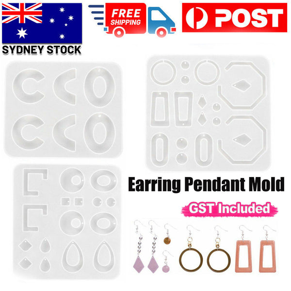 Silicone Earring Pendant Jewelry Mold Resin Casting Mould Tool DIY Epoxy AU NEW