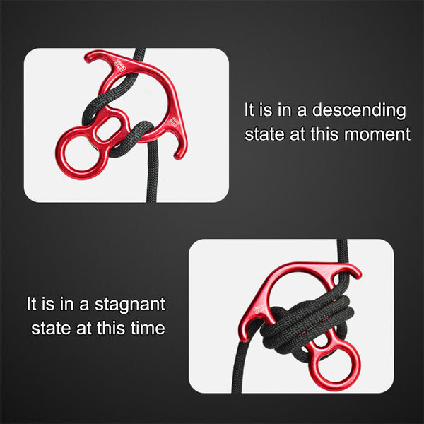 Rock Climbing Carabiner 50KN Descender Rappel Ring Buckle Rigging Belay Device
