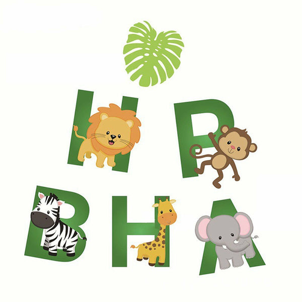 Jungle Party Decorations – Safari Animal Happy Birthday Banner