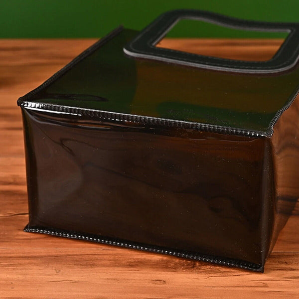 10PCS Black PVC Gift Bags with Round and Square Handles Jelly Handbag Set AU