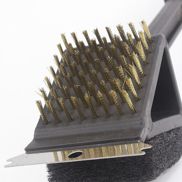 3 in 1 Cleaner Cleaning Handled Tool Long Scraper BBQ Grill Barbecue Brush