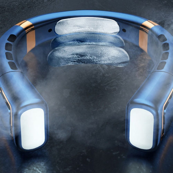 8000mAh Hanging Cooler with LED Lights Neck Fan Cooling Neckband Digital Display