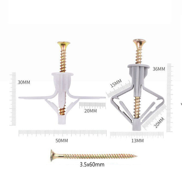 30PCS Toggle Cavity Fastener Dry Wall Anchors Drywall Anchor Plasterboard Screws