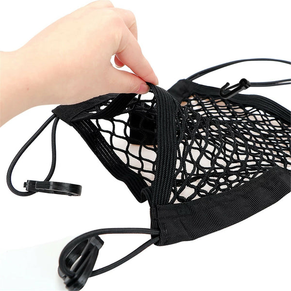 3PCS Car Storage Net Elastic Mesh Pocket Organiser Cargo Trunk Seat Storage Bag