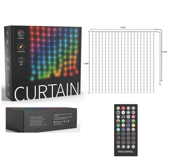 RGB Smart 400 LED Curtain String Light App Programmable DIY Hanging Fairy lamp