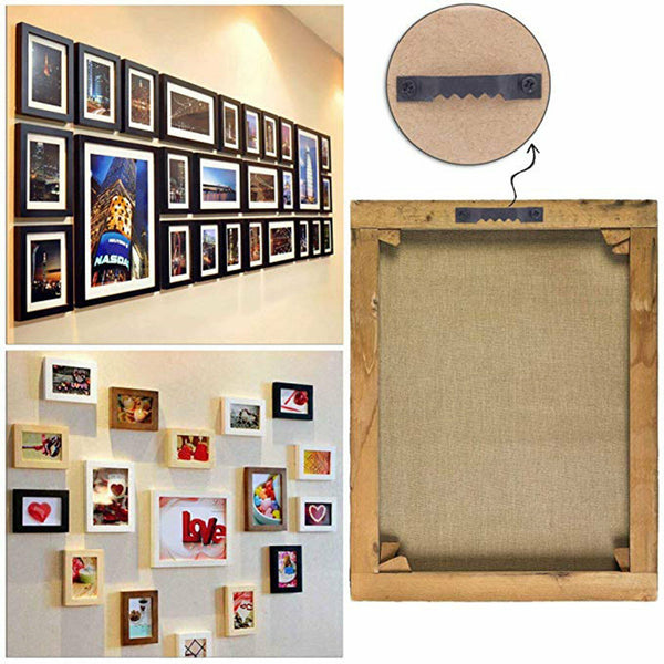 40PCS Sawtooth Picture Frame Hangers Oil Hanging Wall Hooks + Screws Black AUS