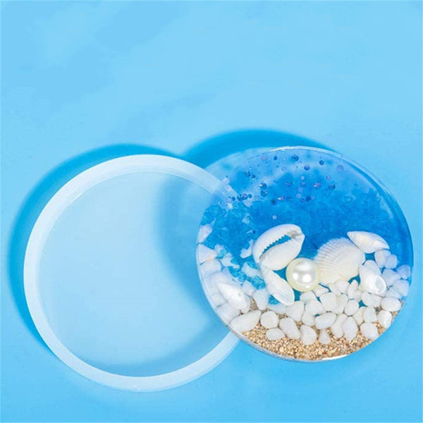 Resin Casting Mold Silicone Jewelry Agate Making Mould Tool Craft Round Coaster