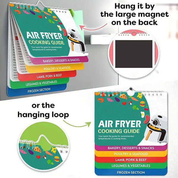 Air Fryer Magnetic Cheat Magnets Cooking Guide Booklet Air Fryer Cheat Sheet