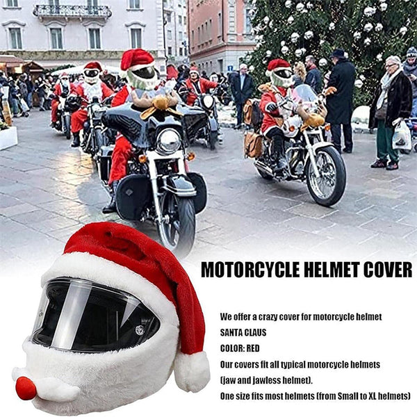 Christmas Helmet Cover For Motorcycle Motorbike Helmet Case Santa Claus hat