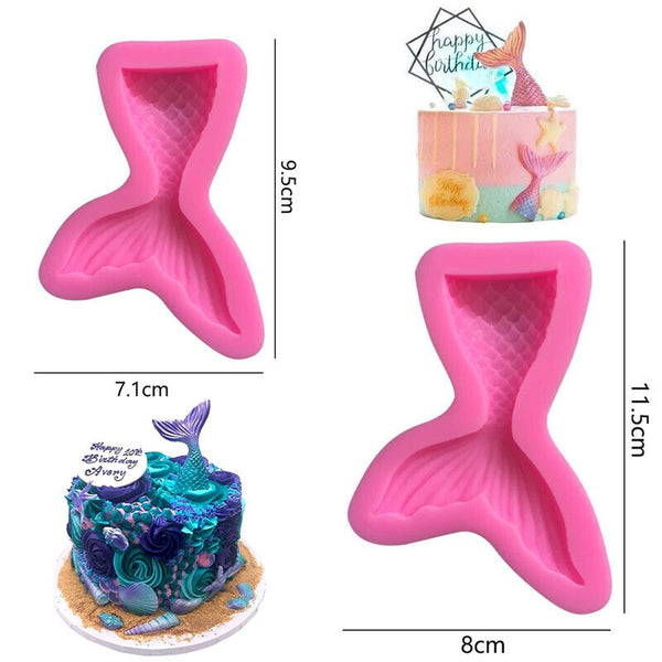 Silicone Mermaid Tail Cake Fondant Mold Chocolate Baking Mould Decor Sugarcraft