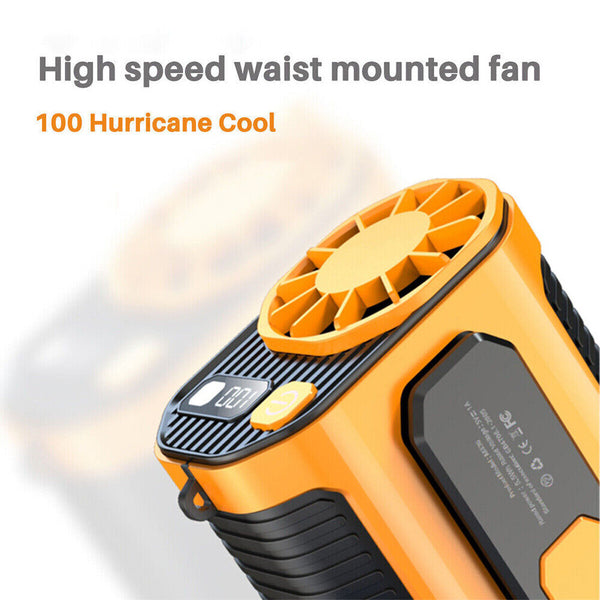 Portable Belt Fan Cooling Outdoor Personal Waist Clip Fans USB Electric Cooler