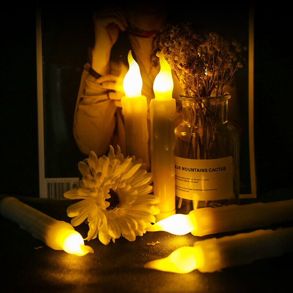 LED Candles Flameless Taper Flickering Battery Operated Candles 16.5x2cm