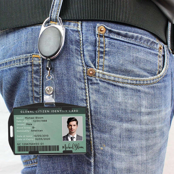 Retractable Badge Holder 2-Pack – Heavy Duty ID Card Holder with Belt Clip