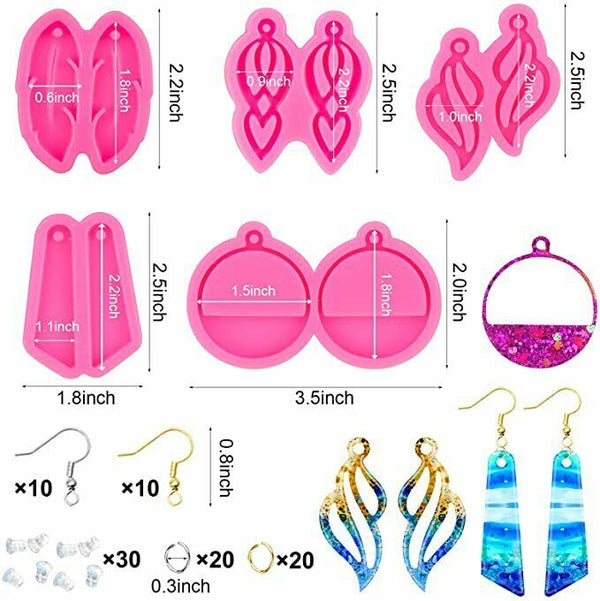 190Pcs Silicone Dream Catcher Feather Earring Resin Mold Jewelry Pendant Mould