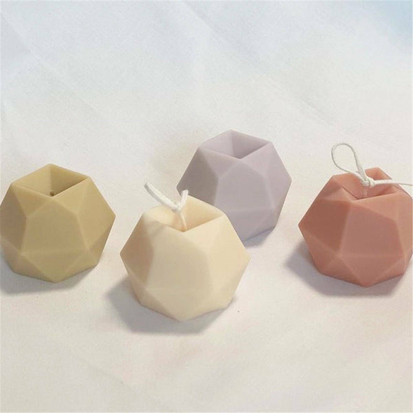 2PCS Eight-sided Diamond Candle Mould DIY Aromatherapy Soap Candle Mold 3D Craft
