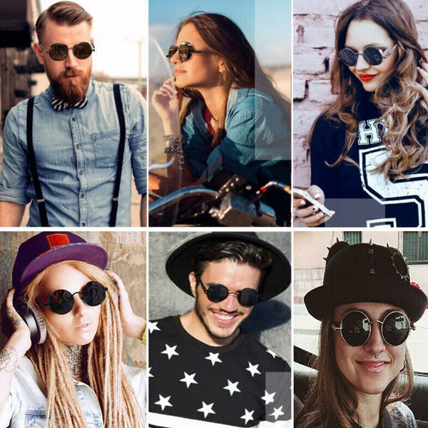 Round Polarized Vintage Steampunk Sunglasses for Men Women Retro Sun Glasses Hot