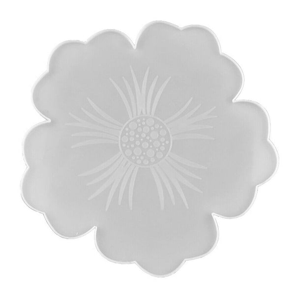 Flower Coaster Pad Casting Mold Resin Craft DIY Silicone Cup Mat Making Mould AU