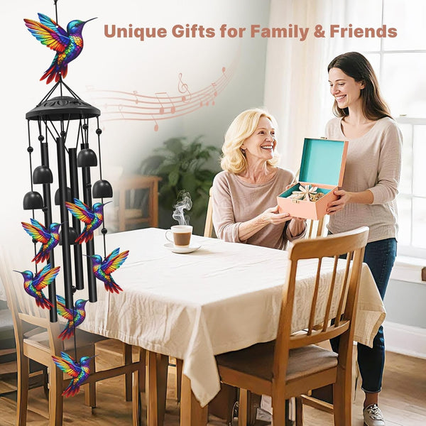 Hummingbird Wind Chimes Metal Outdoor Garden Hanging Wind Chime Yard Decor