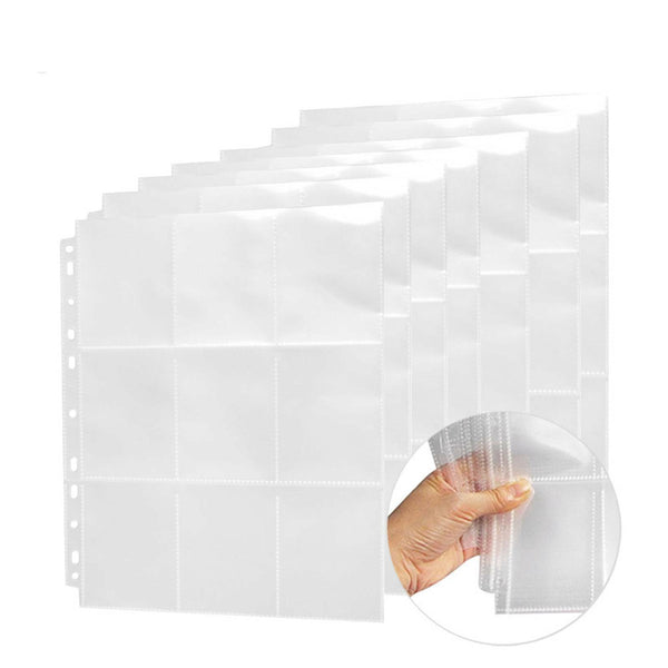 100pcs Wallets Album Pages Collection,Transparent Game Card Sleeves Holder Set
