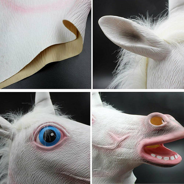 Horse Head Mask Female Latex Prop Animal Cosplay Costume Party Halloween