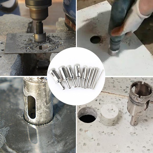 10 Pcs Diamond Glass Drill Set Drill Bit Cutter Drill Holes Saw Core Drill Tool