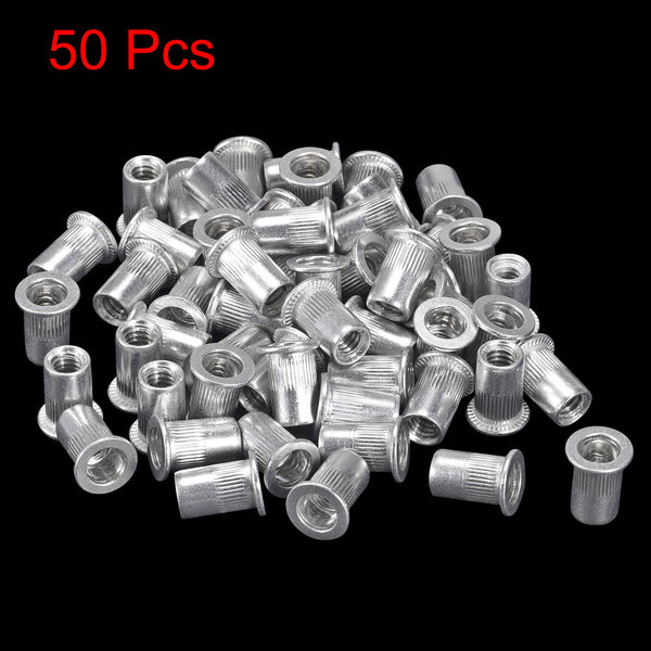 50x M6 Thread Carbon Steel Flat Head Rivet Nut Rivnut-Insert Nutsert AU