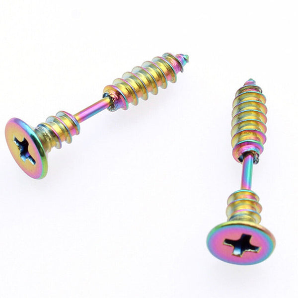 1PC Stainless Steel Women Punk Fashion Men Whole RX Screw Stud Earring Unisex