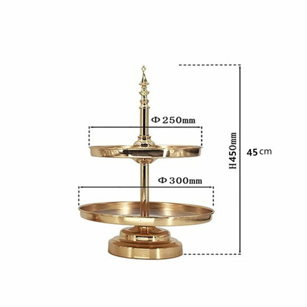 2 Tiers Mirror Top Cake Stands Rack Metal Cake Holder Wedding Party Display AUS