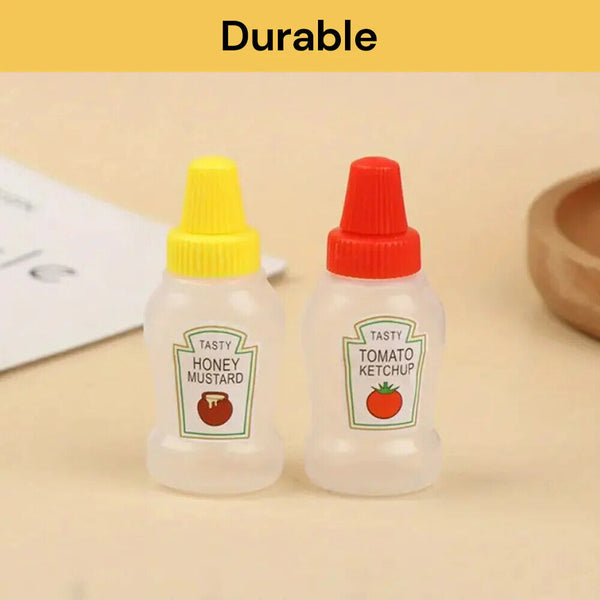 2X Mini BBQ Squeeze Bottle Sauce Bottles Ketchup Mustard Condiment Dispenser AU