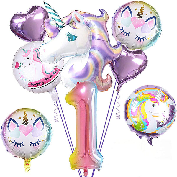 2pcs Unicorn Large Purple Foil Helium Balloon Children Birthday Party Decor AU