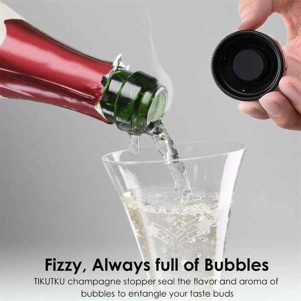 4x Silicone Sealed Champagne Stopper Red Wine Bottle Preserver Vacuum Plug Tools