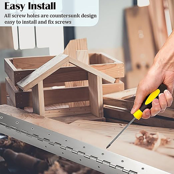 3PCS PIANO HINGE STAINLESS STEEL CABINET BOAT 600 X 25 X 1mm CONTINUOUS HINGES