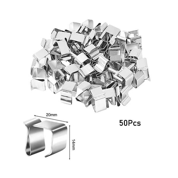 50PCS LED Fairy Lights Steel Gutter Hooks Metal Clips Christmas Party Clip TOOL