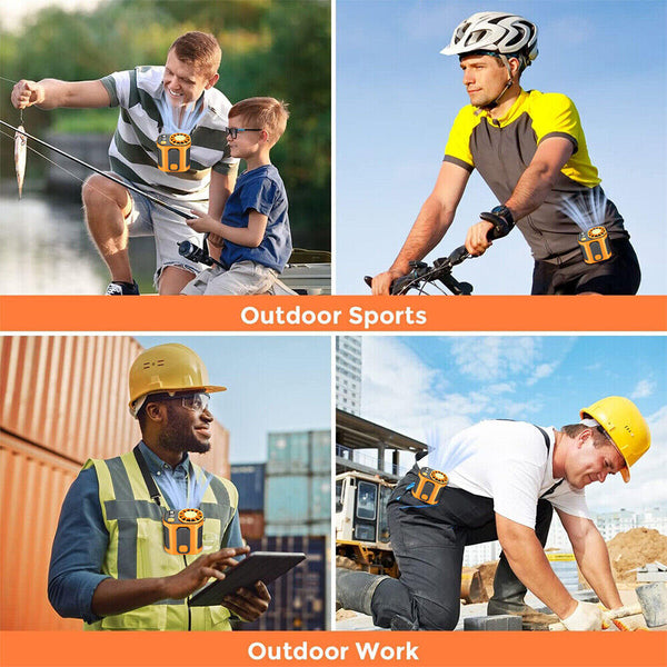 Portable Belt Fan Cooling Outdoor Personal Waist Clip Fans USB Electric Cooler