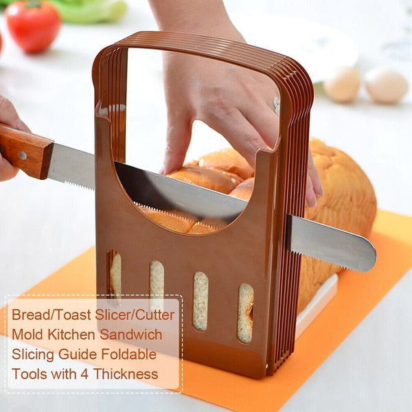 3PCS Pro Bread Slicer Loaf Toast Cutter Mold Maker Slicing Cutting Guide Kitchen