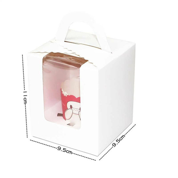 100pcs Cupcake Boxes with Clear Window | White Single Hole Muffin Gift Boxes